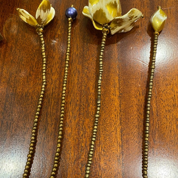 Artificial Set of 35 Handmade Beaded Bloom & Full Flower Stems for Vase - Picture 7 of 7